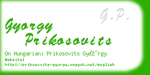 gyorgy prikosovits business card